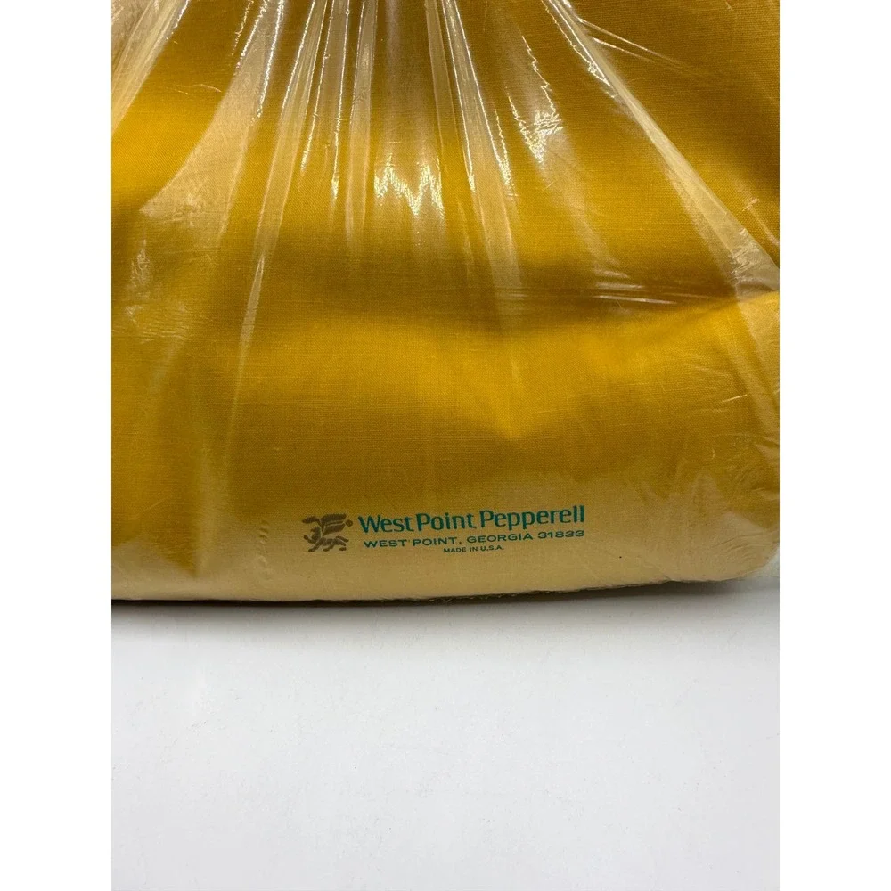 Vintage WestPoint Pepperell Full Flat Sheet Gold Yellow Muslin No-Iron Sheet USA